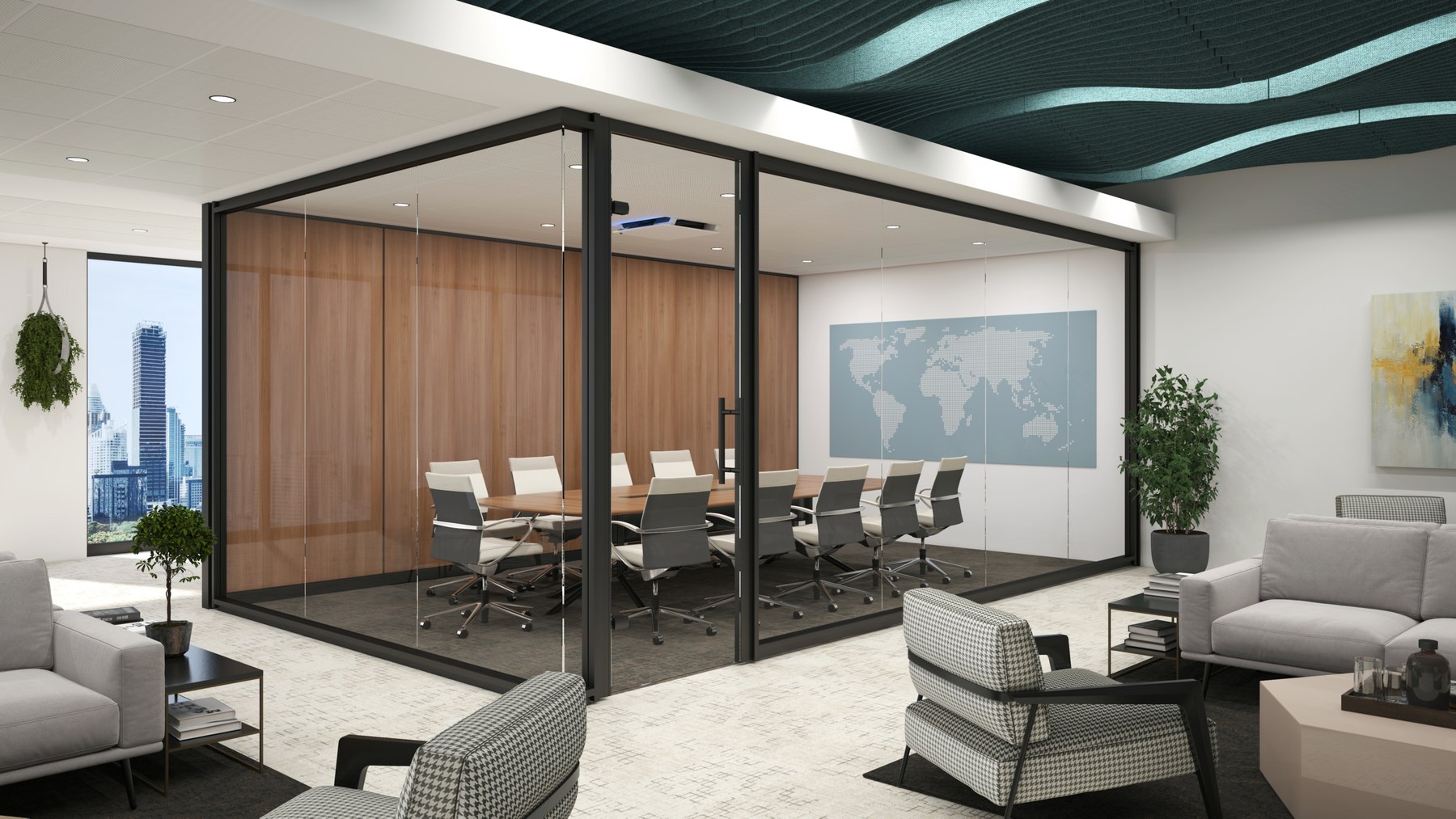 Fellowes Titan glass wall conference room installation