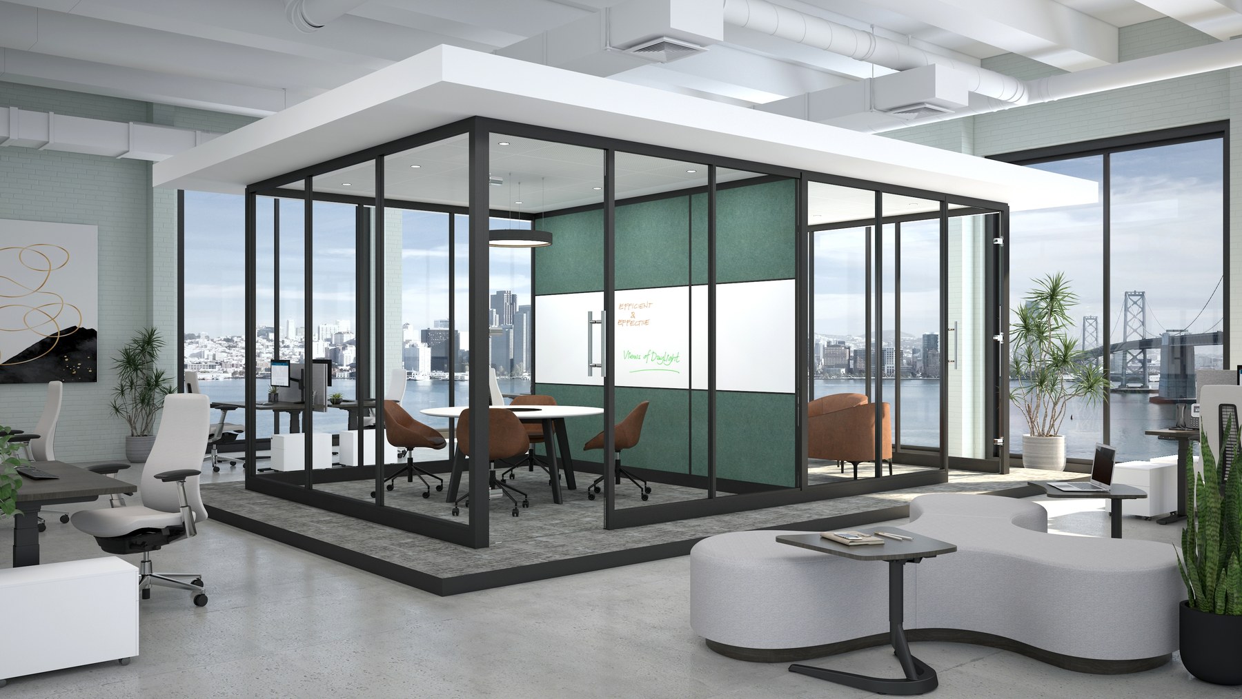 Fellowes Volo glass wall project private office view